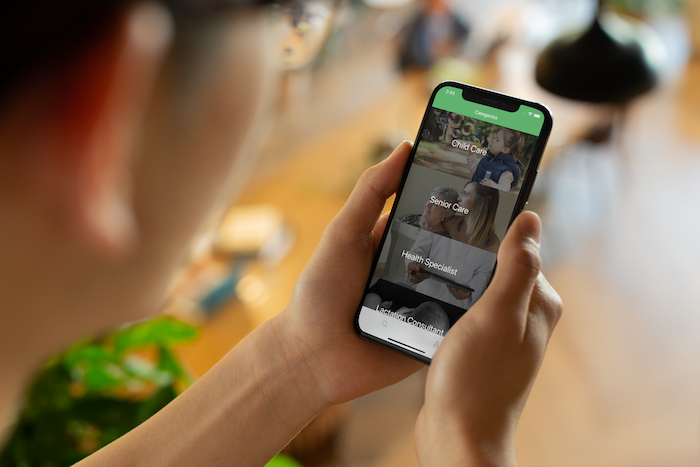 woman using careganic application to find a service provider